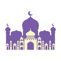 Ramdan islamico moschea piatto vettore illustrazione