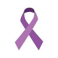 cancro consapevolezza nastro piatto icona viola, mondo cancro giorno icona vettore