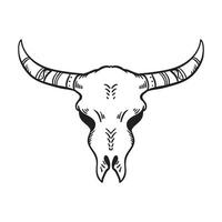 bufalo cranio - mano disegnato vettore illustrazione