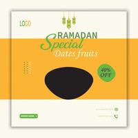 Ramadan speciale date frutta vendita sociale media bandiera modello vettore