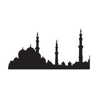 moschea silhouette su chiaro sfondo, eid Ramadan mubarak, Ramazan, vettore