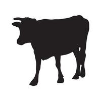 vettore mucca silhouette icona illustrazione isolato