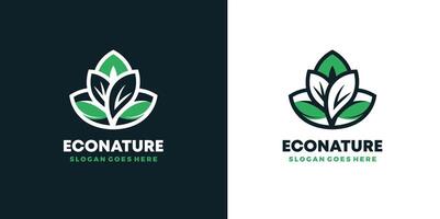 eco natura logo design modello illustrazione. gratuito vettore