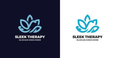 elegante terapia logo design gratuito vettore e gratuito svg