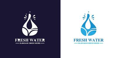 fresco acqua marca logo vettore modello design gratuito vettore