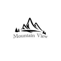 montagna Visualizza monoline vettore illustrazione per logo, cartello, modello, icona, disegno, eccetera