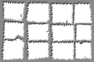 pezzi di strappato bianca Nota carta diverso forme isolato su grigio sfondo realistico vettore illustrazione, bloc notes strappato carta per Messaggio Nota, pagina o bandiera e cartone vuoto strappato pezzo strisce