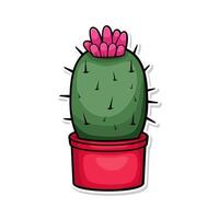 carino cactus scarabocchio cartone animato illustrazione arte vettore