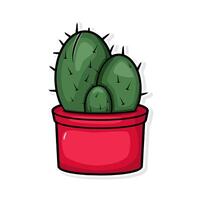 carino cactus scarabocchio cartone animato illustrazione arte vettore