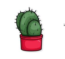 carino cactus scarabocchio cartone animato illustrazione arte vettore