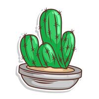 cactus cartone animato scarabocchio illustrazione arte vettore