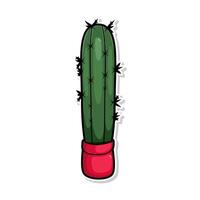 carino cactus scarabocchio cartone animato illustrazione arte vettore