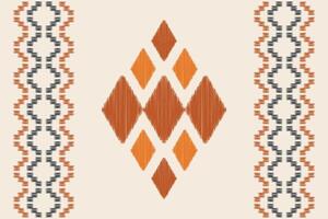 etnico ikat tessuto modello geometrico stile.africano ikat ricamo etnico orientale modello Marrone crema sfondo. astratto, illustrazione. trama, abbigliamento, cornice, decorazione, motivo, tappeto. vettore