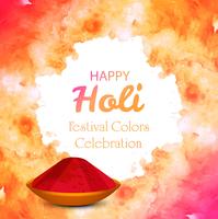 Illustrazione vettoriale felice Holi con gulal colorato