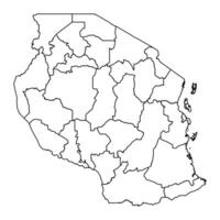 Tanzania carta geografica con amministrativo divisioni. vettore illustrazione.