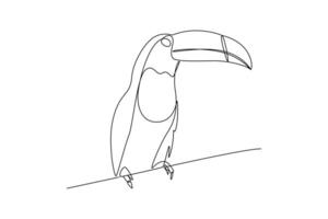 uno continuo linea disegno di volante uccello concetto. scarabocchio vettore illustrazione nel semplice lineare stile.