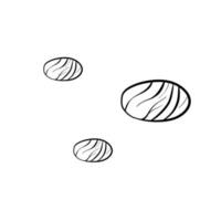 illustrazione vettoriale di pietre di mare doodle disegnato a mano