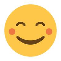 timido sorridente viso emoji icona vettore