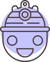 casco linea forma colori icona vettore