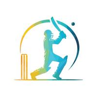 cricket giocatore logo unico modello vettore