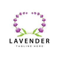 lavanda logo semplice design vettore cosmetico pianta viola colore e aromaterapia lavanda fiore giardino modello