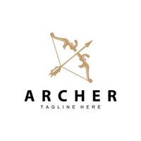 arciere logo vettore Vintage ▾ design vecchio ispirazione arciere attrezzo freccia modello marca