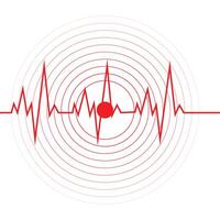cerchio rosso terremoto icona impostare. il giro vibrazione grafico o rosso mettere in guardia radar. vettore isolato illustrazione