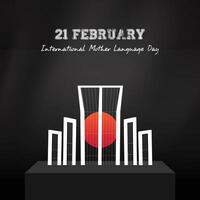 21 febbraio internazionale madre linguaggio giorno shahid minar vettore illustrazione