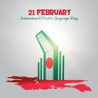 internazionale madre linguaggio giorno creativo Annunci. 21 febbraio madre linguaggio giorno di bangladesh vettore