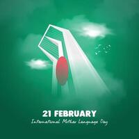Progettazione dei post sui social media della giornata internazionale della lingua madre del 21 febbraio vettore