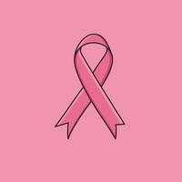 rosa raso nastro Seno cancro consapevolezza oncologia cartello concetto rosa sfondo vettore illustrazione