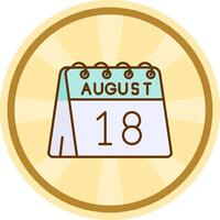 18 ° di agosto comico cerchio icona vettore