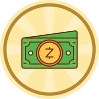 zcash comico cerchio icona vettore