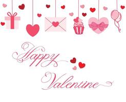 San Valentino sfondo con sospeso palla decorazione o san valentino giorno saluto carta sfondo vettore