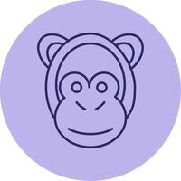 scimmia linea cerchio multicolore icona vettore
