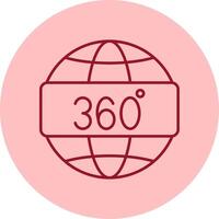 360 Visualizza linea cerchio multicolore icona vettore
