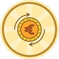 Euro comico cerchio icona vettore