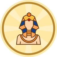 Faraone comico cerchio icona vettore