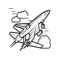 aereo colorazione pagine. aereo schema illustrazione vettore