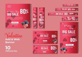 san valentino giorno vendita attività commerciale ragnatela bandiera template.valentines giorno sociale media inviare modello vettore