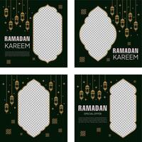 verde Ramadan modello impostato per sociale media vettore