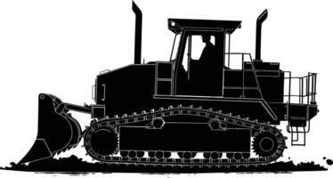 ai generato silhouette bulldozer costruzione pesante macchina attrezzatura nero colore solo vettore