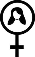 ai generato silhouette il simbolo femmina un' cerchio per donne giorni anniversario vettore