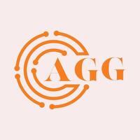 agg lettera design.ag lettera tecnologia logo design su bianca sfondo.agg monogramma logo design per imprenditore e attività commerciale. vettore