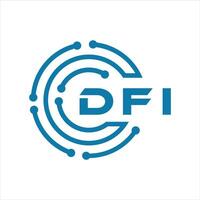 dfi lettera design. dfi lettera tecnologia logo design su un' bianca sfondo. vettore