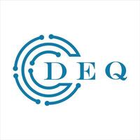 deq lettera design. deq lettera tecnologia logo design su bianca sfondo. vettore