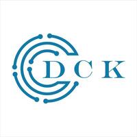 dck lettera design. dck lettera tecnologia logo design su bianca sfondo. vettore