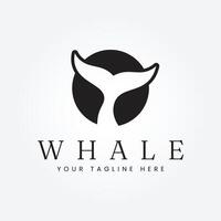 balena coda logo vettore illustrazione disegno, carino balena pesce logo design