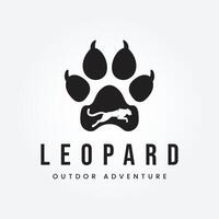 pantera zampa leopardo zampa silhouette logo vettore design