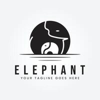 carino elefante famiglia vettore logo design illustrazione